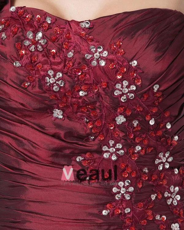 Taffeta Ruffle Beading One Shoulder Mermaid Floor Length Mothers of Bride Guests Dresses