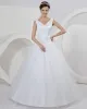 Satin-schleife Schärpe Abperlen Shoudler Watteau A Linie Brautkleider Hochzeitskleid
