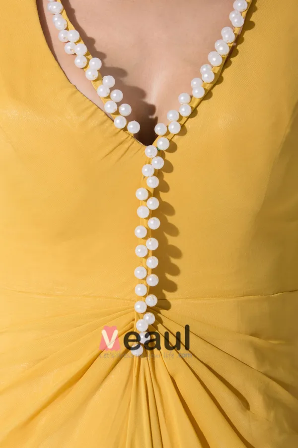 Chiffon Silk Beading V Neck Long Sleeve Mother of the Bride Dress
