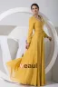 Chiffon Silk Beading V Neck Long Sleeve Mother of the Bride Dress