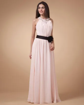 Longueur Robe Bustier Gracieux De Plancher De Mousseline De Demoiselle D Honneur Robe