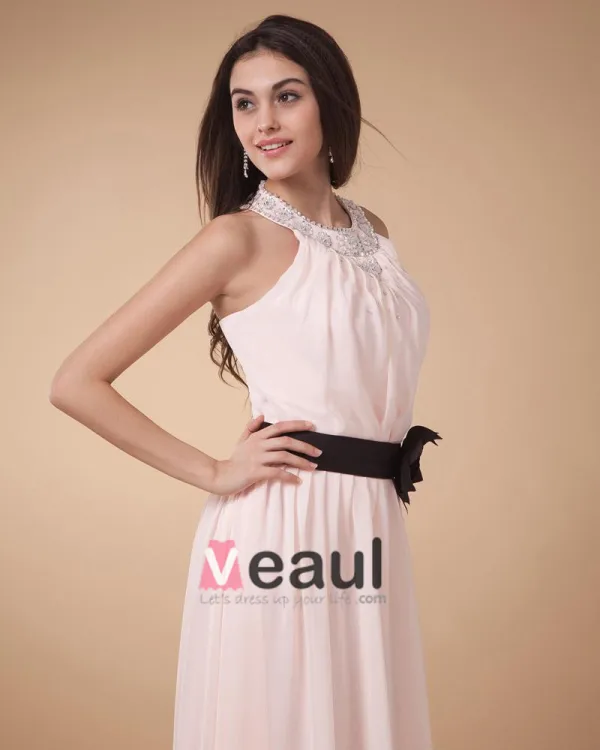 Longueur Robe Bustier Gracieux De Plancher De Mousseline De Demoiselle D'honneur Robe