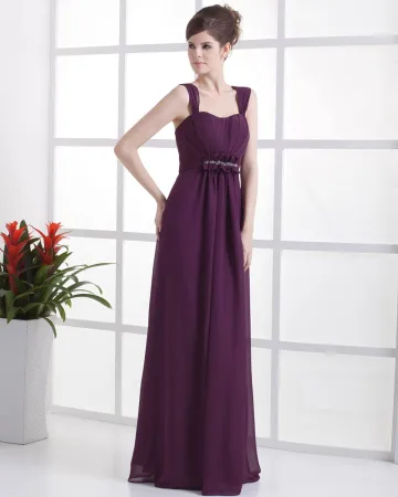 En Mousseline A Volants Bretelles Etage Longueur Robe De Demoiselle D Honneur