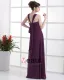 Ruffle Chiffon Shoulder Straps Floor Length Bridesmaid Dress Gown