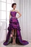 Asymmetrisk Lengde Ermelos Kjaereste Halsen Beading Plissert Taffeta Kvinne Hoy Lav Ballkjoler
