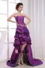 Asymmetrisk Lengde Ermelos Kjaereste Halsen Beading Plissert Taffeta Kvinne Hoy Lav Ballkjoler