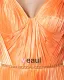 Charmeuse Silk V Neck Sleeveless Zipper Ruffle Floor Length Woman Evening Dress