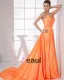 Charmeuse Silk V Neck Sleeveless Zipper Ruffle Floor Length Woman Evening Dress