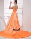 Charmeuse Silk V Neck Sleeveless Zipper Ruffle Floor Length Woman Evening Dress