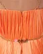 Charmeuse Silk V Neck Sleeveless Zipper Ruffle Floor Length Woman Evening Dress