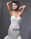 Yarn Satin Lace Flowers Beading Sweetheart Cathedral Train Mermaid Wedding Dress