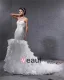 Yarn Satin Lace Flowers Beading Sweetheart Cathedral Train Mermaid Wedding Dress