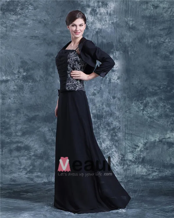 Chiffon Spaghetti Strap Floor Length Mother of Bride Dress