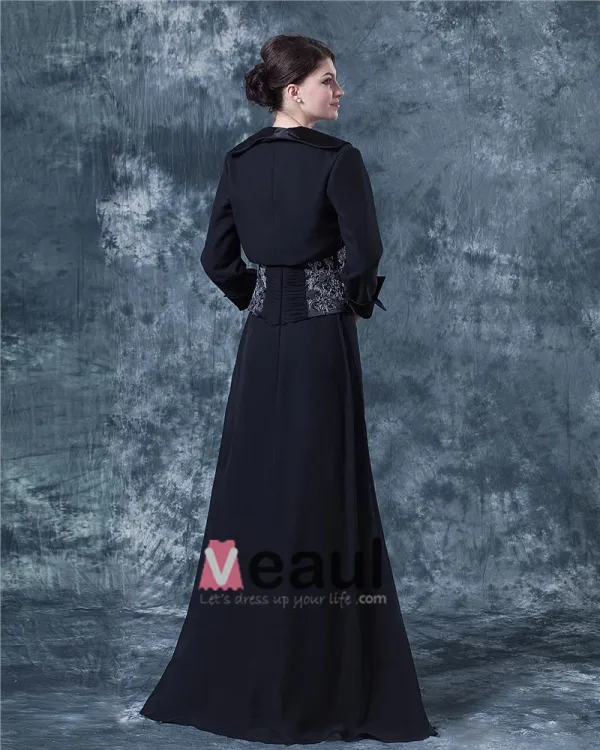 Chiffon Spaghetti Strap Floor Length Mother of Bride Dress