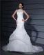 Halter Embroidery Ruffle Floor Length Satin Woman Mermaid Wedding Dress