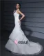 Halter Embroidery Ruffle Floor Length Satin Woman Mermaid Wedding Dress