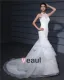 Halter Embroidery Ruffle Floor Length Satin Woman Mermaid Wedding Dress