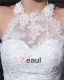 Halter Embroidery Ruffle Floor Length Satin Woman Mermaid Wedding Dress