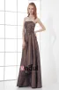 Fashion Taffeta Pleated Bow Strapless Floor Length Bridesmaid Dress