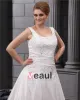 Satin Applique Round Neck Court Plus Size Bridal Gown Wedding Dress