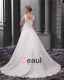 Satin Applique Round Neck Court Plus Size Bridal Gown Wedding Dress