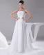 Elegante Dentelle De Mousseline De Soie Satin Perlage Femmes Longueur De Plancher De Robe De Mariée Robe De Mariage