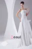 Elegante Dentelle De Mousseline De Soie Satin Perlage Femmes Longueur De Plancher De Robe De Mariée Robe De Mariage
