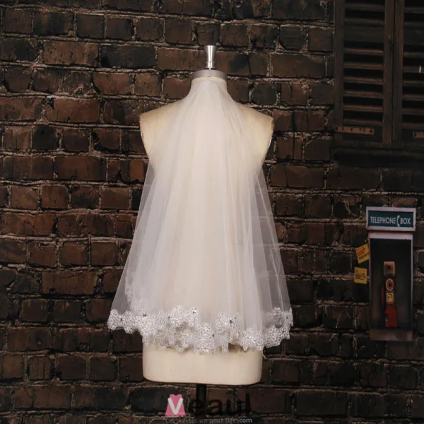 Bridal Long Sequined Appliques Lace Veil Material
