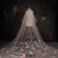 Blanc Super Long Materiau Dentelle Voile