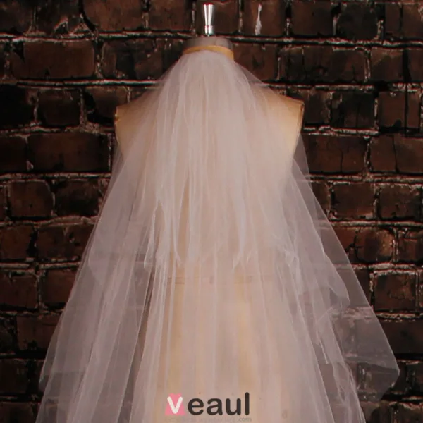 Blanc Super Long Materiau Dentelle Voile