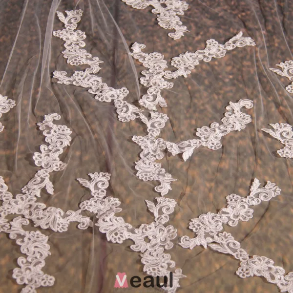 Super Long Materiau De Fil Blanc Doux Dentelle Voile De Luxe