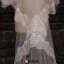 Long Tailing Dentelle Voile Laiteux Materiau De Fil Souple