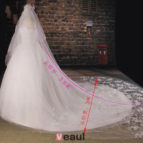 3.5m Tailing Super Long Voile De Dentelle Materiau De Fil Souple