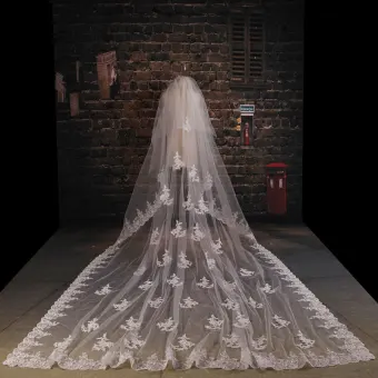 Luxury Tailing Super Long Lace Laciness Veil Soft Yarn Material