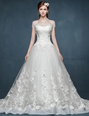 Parole Epaule Dentelle De Fuite A Long Mariage Romantique Habiller La Mariée Gorn
