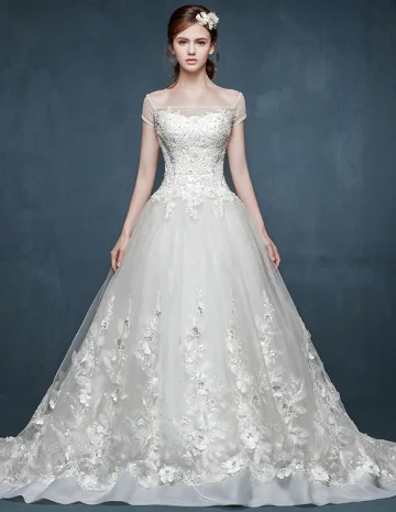 Parole Epaule Dentelle De Fuite A Long Mariage Romantique Habiller La Mariée Gorn