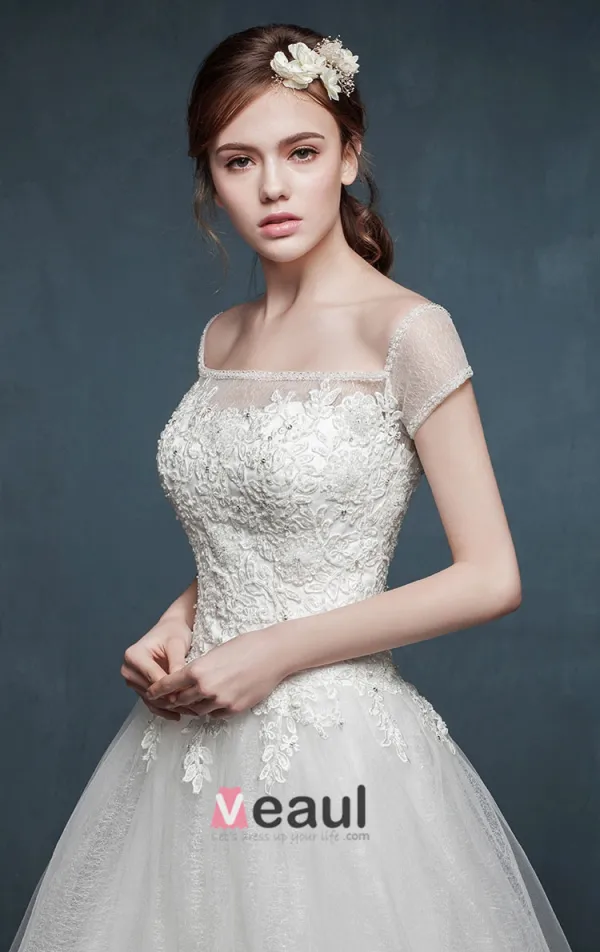 Parole Epaule Dentelle De Fuite A Long Mariage Romantique Habiller La Mariée Gorn