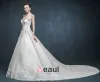 2015 Bra-type Summer Beading Luxury Long Trailing Wedding Dress