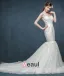 2015 Fashion Double Shoulder Fishtail Lace Collar Vest Sexy Halter Trailing Wedding Dress