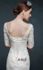 V-neck Z Dlugim Rekawem Slim Cienka Koronkowa Suknia Ślubna Fishtail