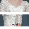 2015 V-neck Long-sleeved Slim Thin Lace Fishtail Wedding Dress
