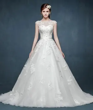 2015 Spring Luxury Double Shoulder Wedding Dress