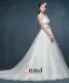 2015 Transparent Lace Handmade Petal Luxury Small Trailing Wedding Dress