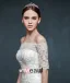 2015 Romantic Trailing Word Shoulder Slim Thin Bridal Dress