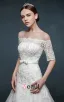2015 Romantic Trailing Word Shoulder Slim Thin Bridal Dress