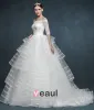 2015 Winter Dicke Langärmlige Spitzen-boot-ausschnitt Hochzeitskleid