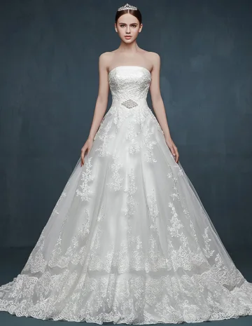 Luxe Douce A Long Tailing Grands Chantiers Beading Robe De Mariée De Mariée
