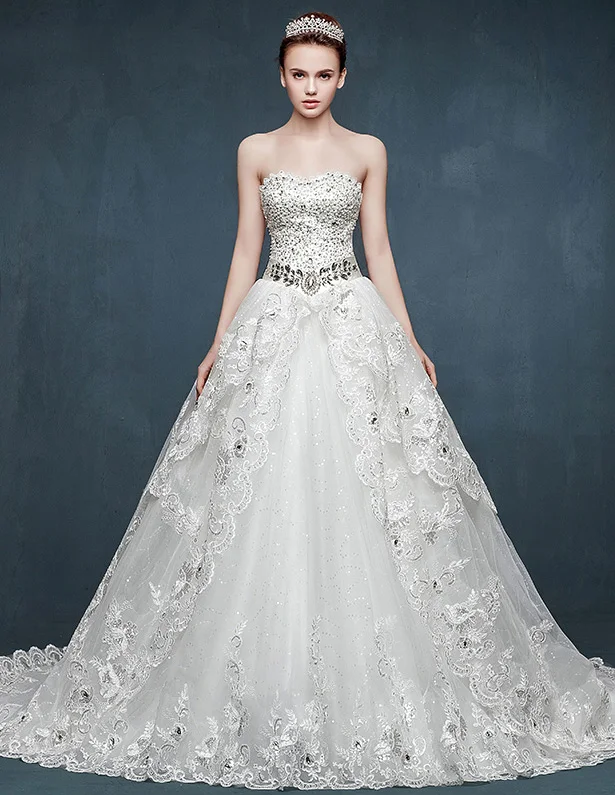 Brudefolgende Romantisk Vintage Brudekjole