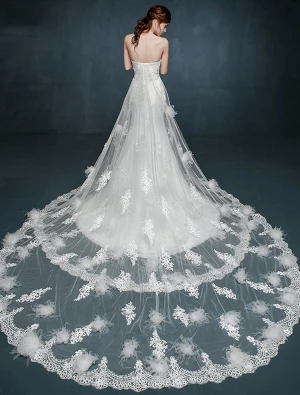 Robe De Mariée En Dentelle Romantique Blanche Bustier Robe De Mariage Avec Double Arrière