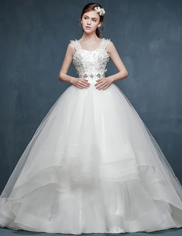 Vinter Mote Blomster Folgende Brude Brudekjole